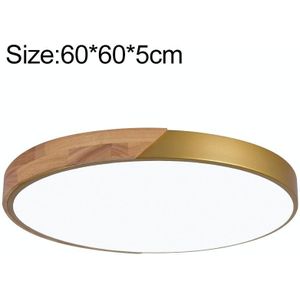 Wood Macaron LED Round Ceiling Lamp  White Light  Size:60cm(Gold)