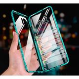 For Huawei P30 Magnetic Metal Frame Double-sided Tempered Glass Case(Black)