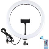 PULUZ 11.8 inch 30cm RGB Dimmable LED Dual Color Temperature LED Curved Diffuse Light Ring Vlogging Selfie Photography Video Lights with Cold Shoe Tripod Ball Head & Phone Clamp & Remote Contorl (Black)