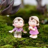 Lovers Smile Garden Dollhouse Decoration Moss Micro Landscape PVC Ornaments(Pink)