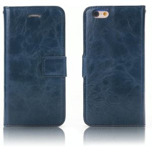 Crazy Horse Texture Detachable Magnetic Back Cover Horizontal Flip Leather Case with Holder & Card Slots & Photo Frame & Wallet For iPhone 6 / 6s(Blue)