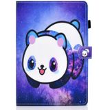 For Galaxy Tab S6 Lite Sewing Thread Horizontal Painted Flat Leather Case with Sleep Function & Pen Cover & Anti Skid Strip & Card Slot & Holder(Starry Panda)