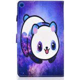 For Galaxy Tab S6 Lite Sewing Thread Horizontal Painted Flat Leather Case with Sleep Function & Pen Cover & Anti Skid Strip & Card Slot & Holder(Starry Panda)