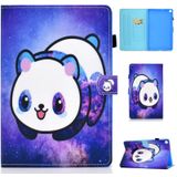 For Galaxy Tab S6 Lite Sewing Thread Horizontal Painted Flat Leather Case with Sleep Function & Pen Cover & Anti Skid Strip & Card Slot & Holder(Starry Panda)