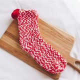 3 Pairs Christmas Women Fluffy Socks Warm Winter Cosy Lounge Socks(Red)