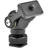 YELANGU 180 Degree Swing Mini Tripod Ball Head Bracket Cold Shoe Mount 1/4 inch Screw Adapter(Black)