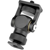 YELANGU 180 Degree Swing Mini Tripod Ball Head Bracket Cold Shoe Mount 1/4 inch Screw Adapter(Black)