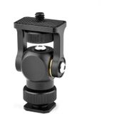 YELANGU 180 Degree Swing Mini Tripod Ball Head Bracket Cold Shoe Mount 1/4 inch Screw Adapter(Black)