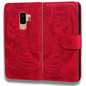 For Samsung Galaxy S9 Plus Tiger Embossing Pattern Horizontal Flip Leather Case with Holder & Card Slots & Wallet(Red)