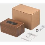 W5C Subwoofer Wooden Clock Bluetooth Speaker  Support TF Card & 3.5mm AUX(Brown Wood)