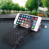 YK-22 Silicone Pad Dash Mat Cell Phone Car Mount Holder Cradle Dock With 2 in 1 Charging Cable With Magnetic Adsorption  For iPhone  Galaxy  Huawei  Xiaomi  Sony  LG  HTC  Google and other Smartphones and GPS