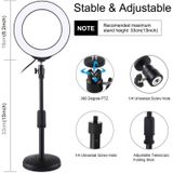 PULUZ 6.2 inch 16cm USB 10 Modes 8 Colors RGBW Dimmable LED Ring Vlogging Photography Video Lights + Round Base Desktop Mount with Cold Shoe Tripod Ball Head (Black)