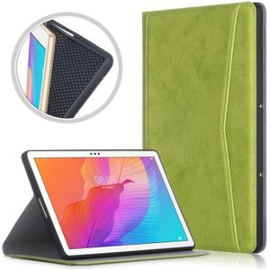 For Huawei Enjoy Tablet 2 10.1 inch / Honor Pad 6 10.1 inch Marble Cloth Texture Horizontal Flip Leather Case with Holder(Green)