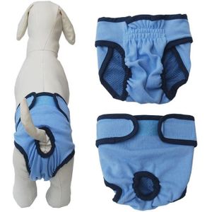 Pet Physiological Pants Large Medium & Small Dogs Anti-Harassment Safety Pants  Size: S(Blue)