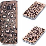 For Galaxy S7 edge Plating Marble Pattern Soft TPU Protective Case(Leopard)