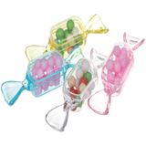10 PCS/Set Transparent Creative Candy Box Small Candy-shaped Mini Plastic Box(Clear Pink)