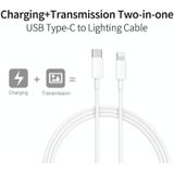 2 in 1 PD3.0 30W USB-C / Type-C Travel Charger with Detachable Foot + PD3.0 3A USB-C / Type-C to 8 Pin Fast Charge Data Cable Set  Cable Length: 1m  EU Plug