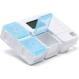 Portable Intelligent Plastic Storage Box Electronic Timing Reminder Medicine Boxes(Sky Blue)