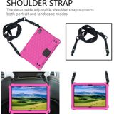 For Lenovo Tab 4 10 TB-X304F/N Honeycomb Design EVA + PC Material Four Corner Anti Falling Flat Protective Shell with Strap(Rose Red+Black)