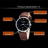 Luminous Round Dial Retro Digital Display Men Quartz Watch with PU Leather Band (Black + White)