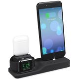 3 in 1 Silicone Charging Dock for AirPods Pro & Apple Watch & iPhone  with Bracket Funtcion(Black)