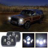 7 inch(5X7)/(7X6) H4 DC 9V-30V 30000LM 300W Car Square Shape LED Headlight Lamps for Jeep Wrangler