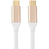 1m Metal Head USB 3.1 Type-c Male to USB 3.1 Type-c Male Adapter Cable  For Galaxy S8 & S8 + / LG G6 / Huawei P10 & P10 Plus / Xiaomi Mi 6 & Max 2 and other Smartphones (White + Gold)