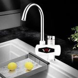 Dynamic Digital Display Instant Heating Electric Hot Water Faucet Kitchen&Domestic Hot&Cold Water Heater EU Plug  Style:Large Elbow