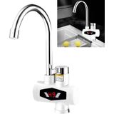 Dynamic Digital Display Instant Heating Electric Hot Water Faucet Kitchen&Domestic Hot&Cold Water Heater EU Plug  Style:Large Elbow