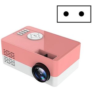 S261/J16 Home Mini HD 1080P Portable LED Projector  Support TF Card / AV / U Disk  Plug Specification:EU Plug(Pink White)