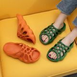 Women Hole Wave Home Indoor Slippers  Size: 40-41(Green)