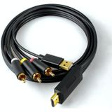 1m JingHua HDMI-3RCA HDMI To 3RCA Conversion Cable Set-Top TV Projector AV Lotus Converter Cable