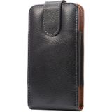 5.2 inch Litchi Texture Vertical Flip Upright Genuine Leather Case / Waist Bag with Rotatable Back Splint for iPhone X & Galaxy S7 & S6 Edge & S6 & S5  Sony Xperia Z5 & Z4 & Z3  Huawei P9 & P8  etc