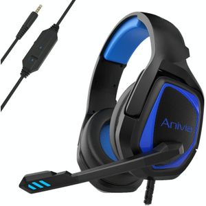 SADES MH602 3.5mm Plug Wire-controlled E-sports Gaming Headset with Retractable Microphone  Cable Length: 2.2m(Black Blue)