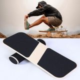 Surfing Ski Balance Board Roller Wooden Yoga Board  Specification: 07A Black Sand