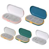 2 PCS HW073 Portable Pill Box Cut Medicine Large-capacity Storage Box Travel Compartment Sealed Small Medicine Box(Blue)