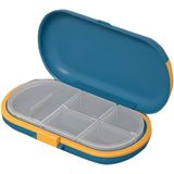 2 PCS HW073 Portable Pill Box Cut Medicine Large-capacity Storage Box Travel Compartment Sealed Small Medicine Box(Blue)