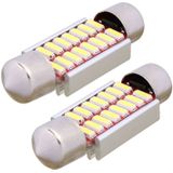 2 PCS Festoon 36mm 2W 160LM White Light 16 LED SMD 4014 Error Free License Plate Lights Car Light Bulb