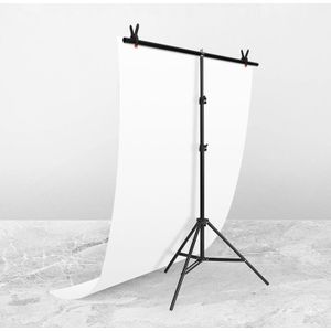 100x200cm T-Shape Photo Studio Background Support Stand Backdrop Crossbar Bracket Kit with Clips