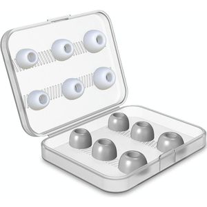 12 PCS Wireless Earphone Replaceable Silicone + Memory Foam Ear Cap Earplugs for AirPods Pro  with Storage Box(White + Grey)