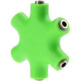 6 in 1 Audio Adapter 3.5mm Jack Multi Port Hub Aux Headphone Splitter Converter(Green)