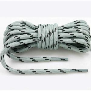 Round High Density Weaving Shoe Laces Outdoor Hiking Slip Rope Sneakers Boot Shoelace  Length:160cm(Light Gray-Black)