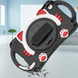 Cute Cat King Kids Shockproof EVA Protective Case with Holder & Shoulder Strap & Handle For iPad mini 5 / 4 / 3 / 2 /1(Black Red)