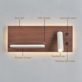 Wireless Wall Lamp USB 5V Charger Wall Lights Hotel Headboard Reading Lighting Spot Luminaire Lamp(Matt White)