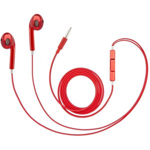 Stereo Plating EarPods Earphones with Volume control and Mic  For iPad  iPhone  Galaxy  Huawei  Xiaomi  LG  HTC and Other Smart Phones(Red)