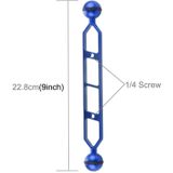 PULUZ 9.0 inch 22.9cm Aluminum Alloy Dual Balls Arm for Underwater Torch / Video Light(Blue)