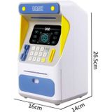 Simulation Face Recognition ATM Cash Deposit Box Simulation Password Automatic Rolling Money Safe Deposit Box  Colour: Blue (Charging Version)