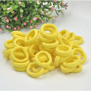 100 PCS Girls Kids Rubber Bands Ponytail Holder Elastic Hair Bands(Yellow)