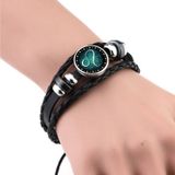 European and American Hand-knitted Beaded Retro DIY Bracelet Leo Constellation Leather Punk Fashion Bracelet