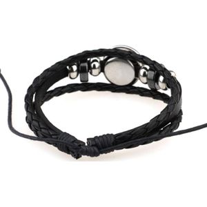 European and American Hand-knitted Beaded Retro DIY Bracelet Leo Constellation Leather Punk Fashion Bracelet